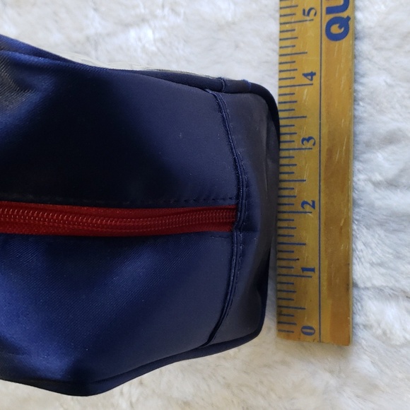 Vintage Estee Lauder Clear PVC Dark Blue & Red ♥️ Zipper Cosmetic Makeup Bag - Picture 9 of 11